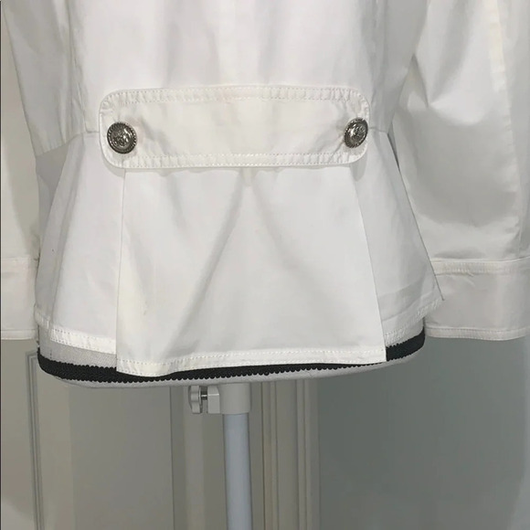 INC white Military Ruffled Jacket PL - Picture 4 of 6